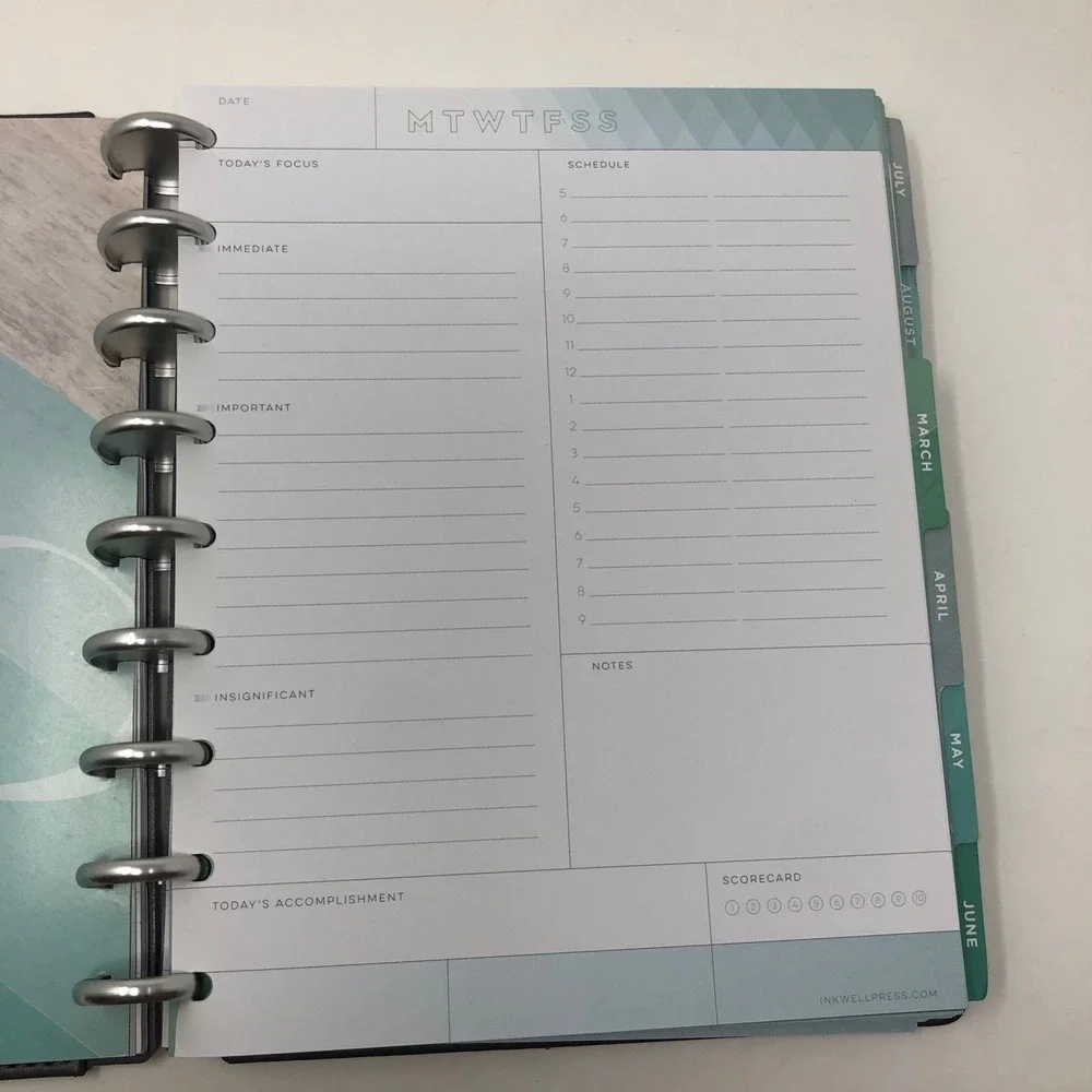 Inkwell Press Productivity Co Livewell Daily Planner Monthly Refillable Paper